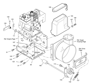 Frame Diagram and Parts List for C950-52421-0 2004 Briggs and Stratton Snow Blower